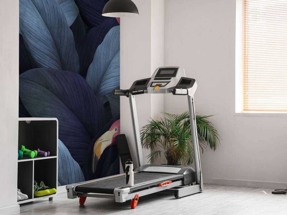 Flamingos with leaves