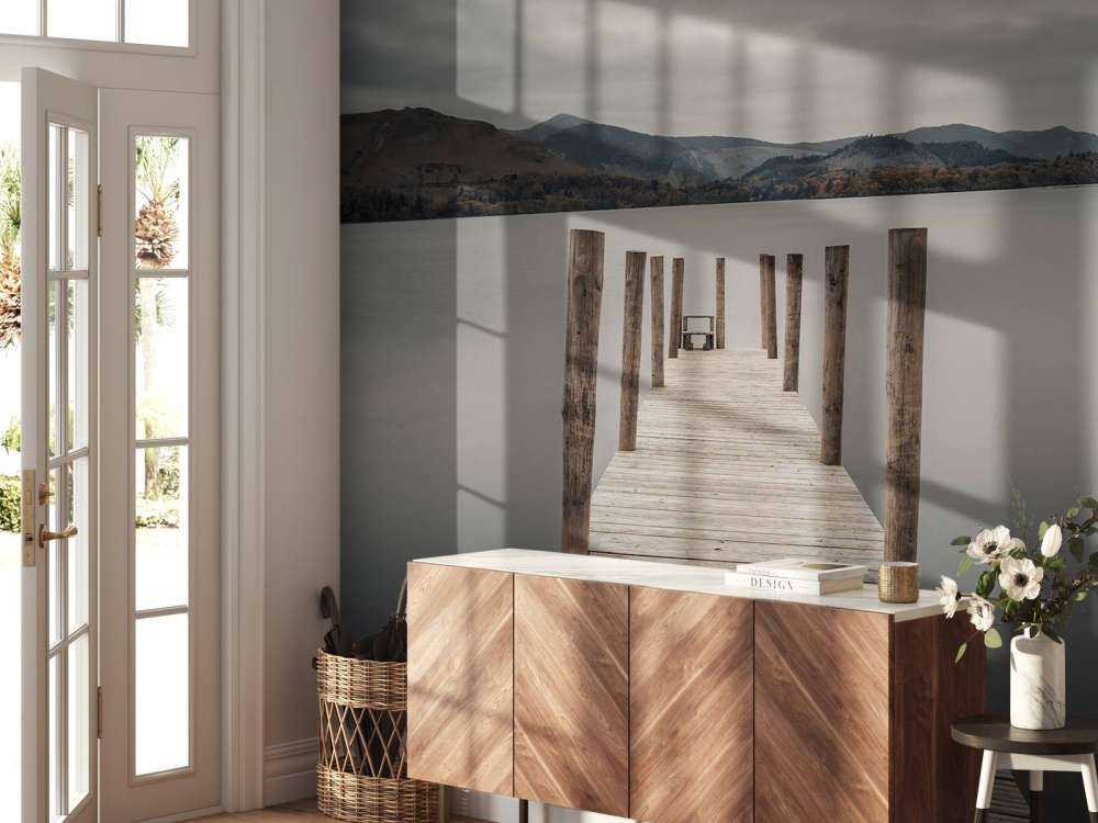 Jetty on a peaceful lake