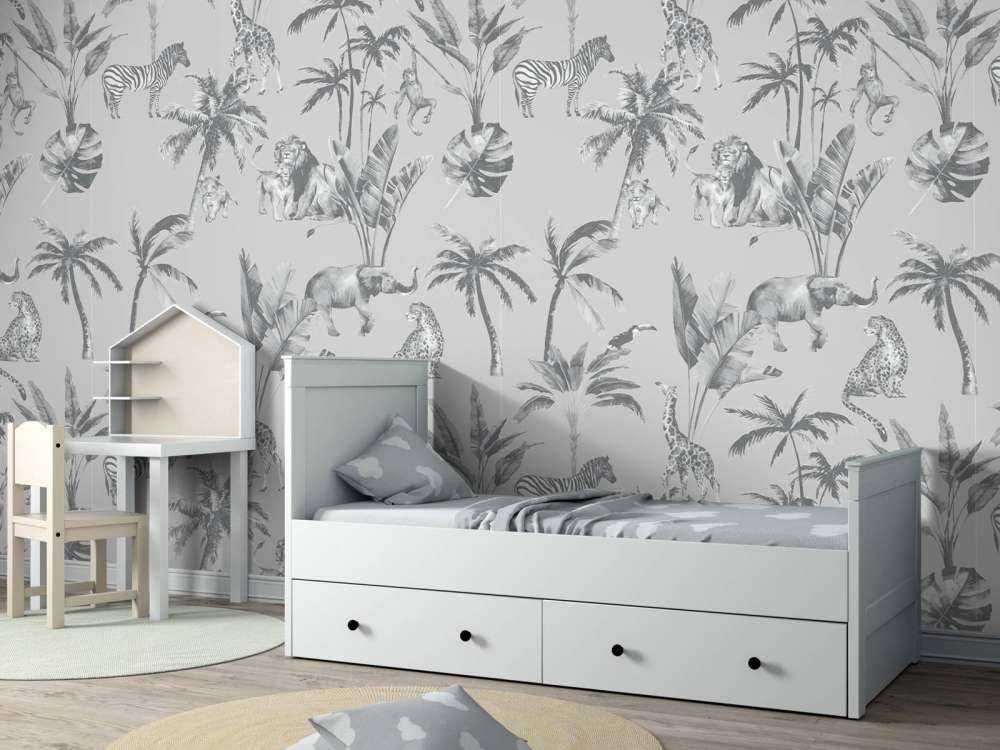 Animal jungle pattern gray