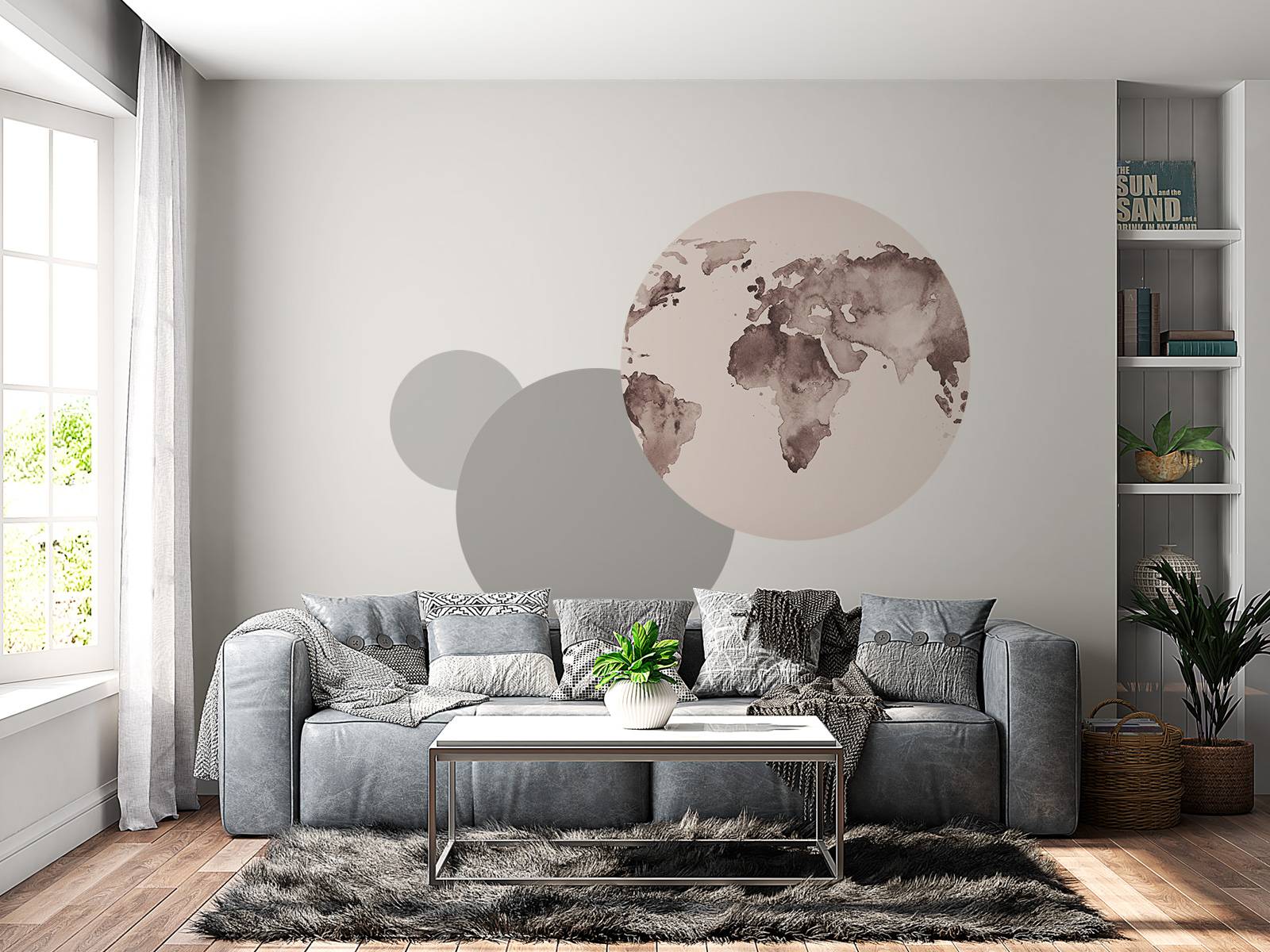 World map in sepia