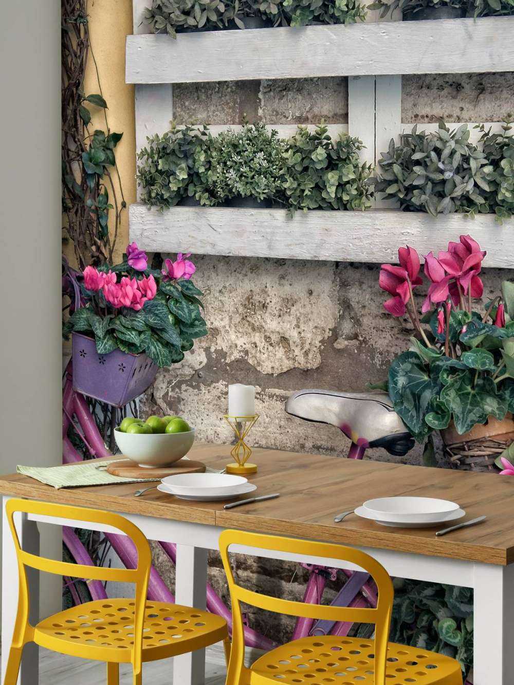 Vintage bike with flowers