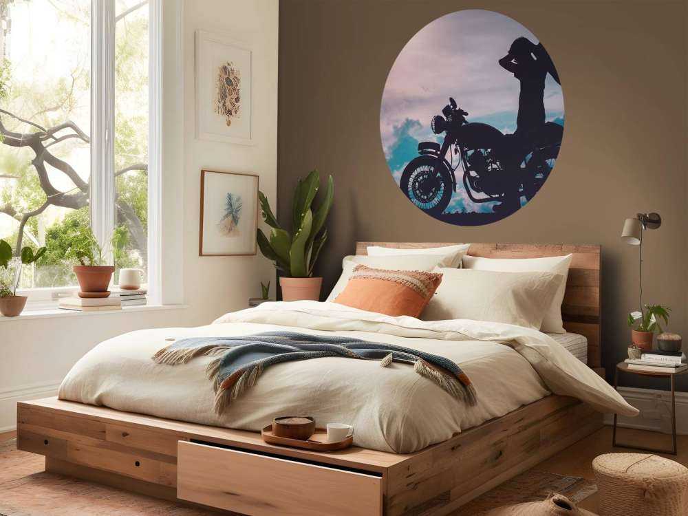 Silhouette motorcyclist