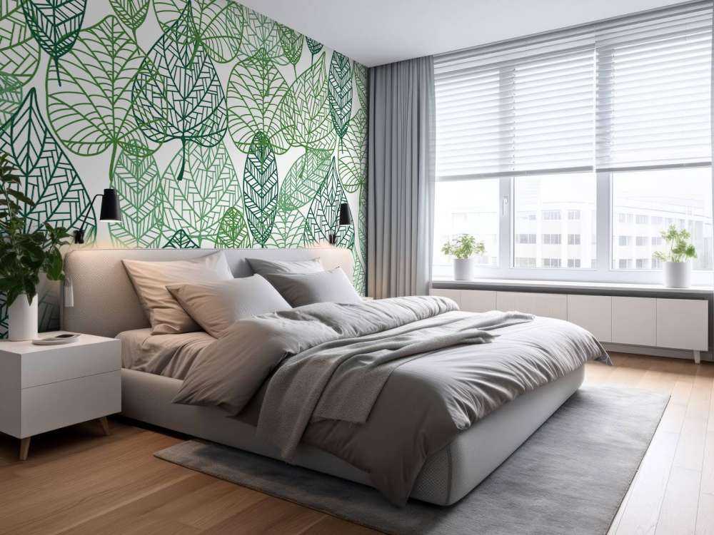 Openwork green leaves