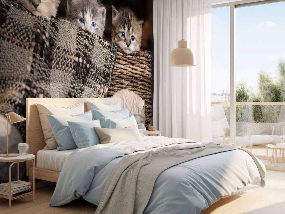 Three kittens in a basket