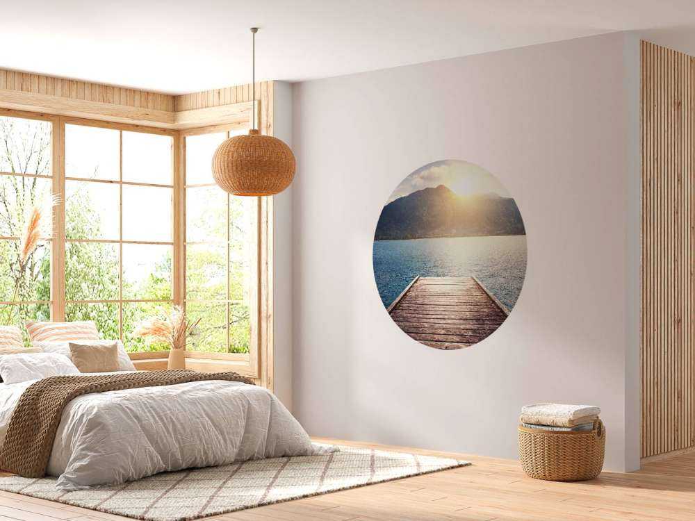 Scaffolding to a lake