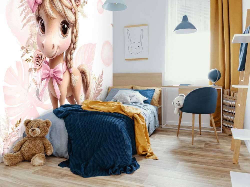 Elegant pony with pink bow