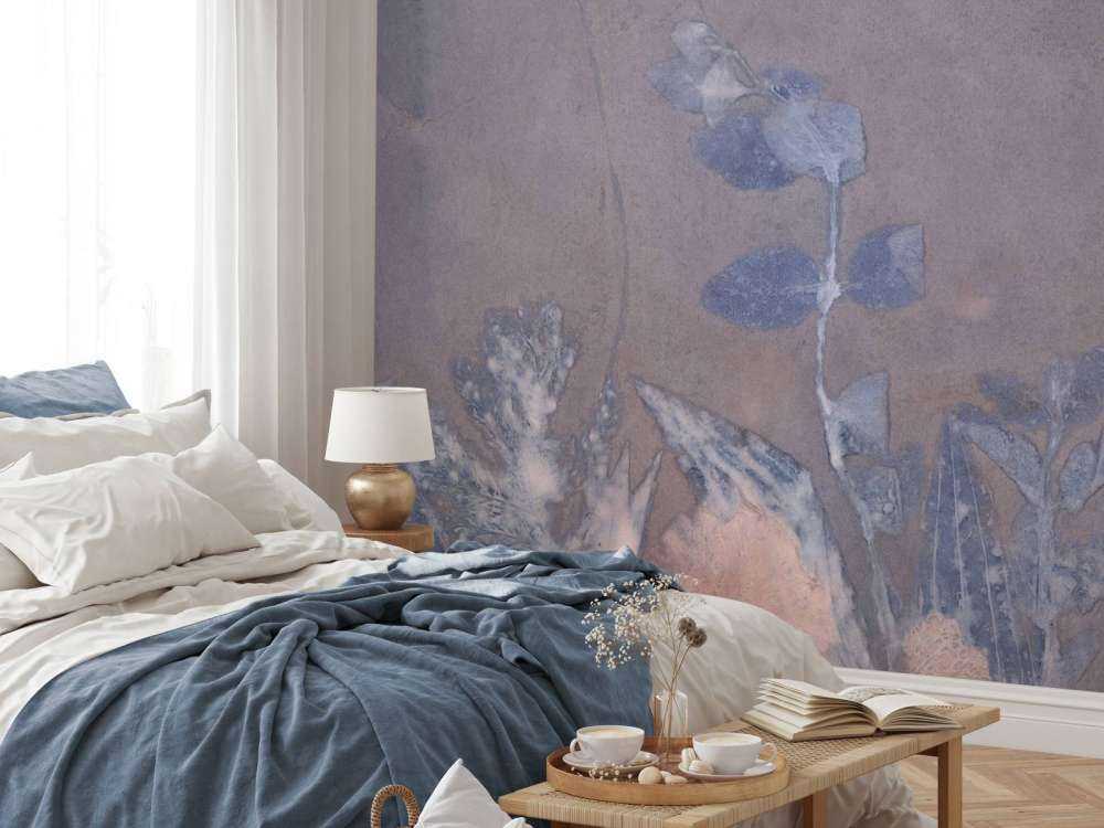 Wild geranium and snowberry - blue