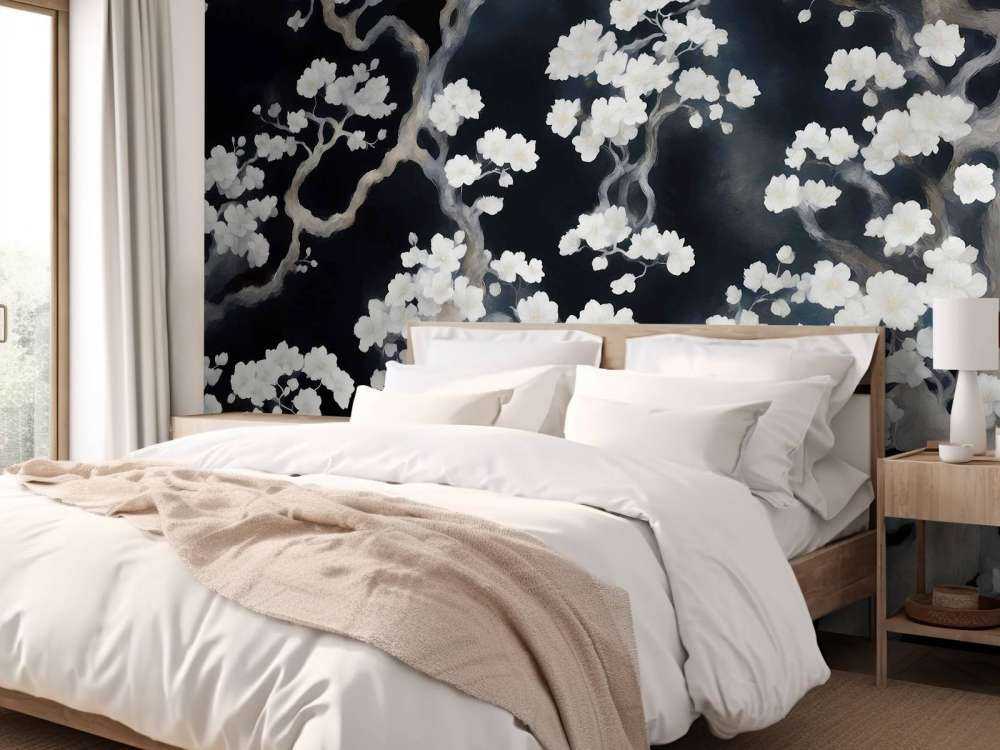 Wonderful blooming forest - black