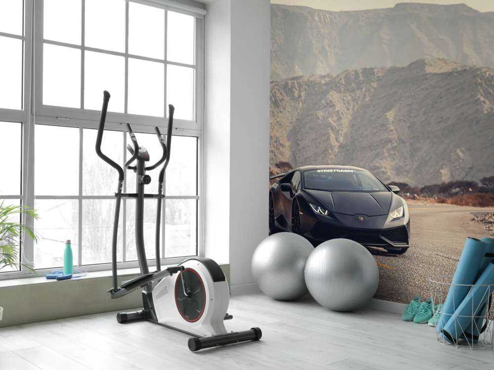 Black supercar in desert