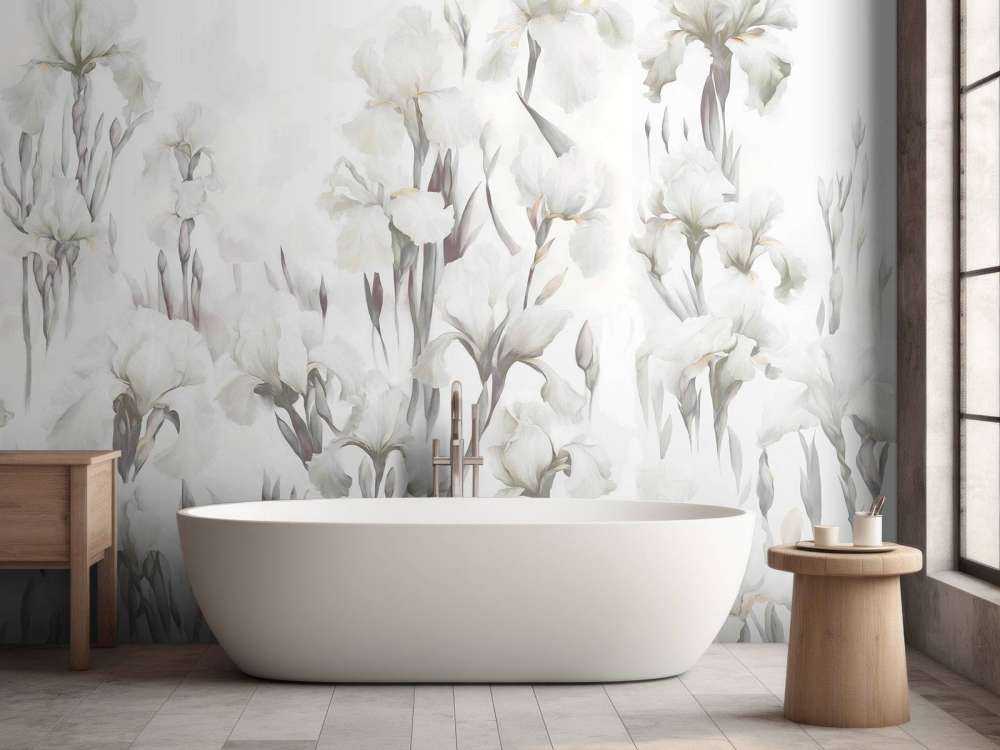 Irises Dance Seamless Beige