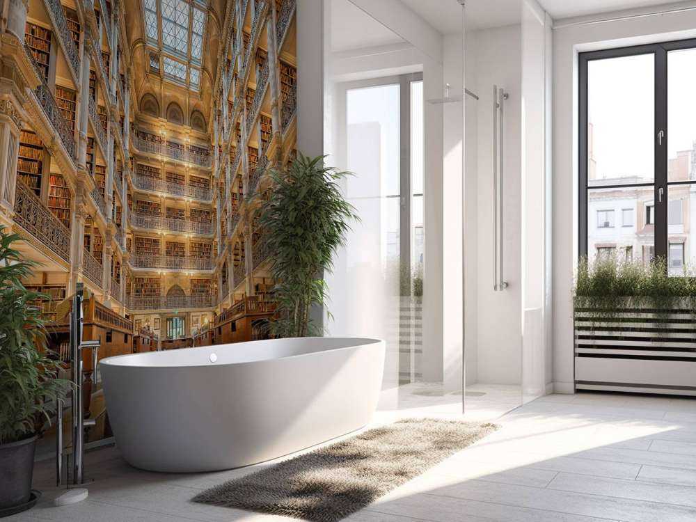 Illuminated literature room