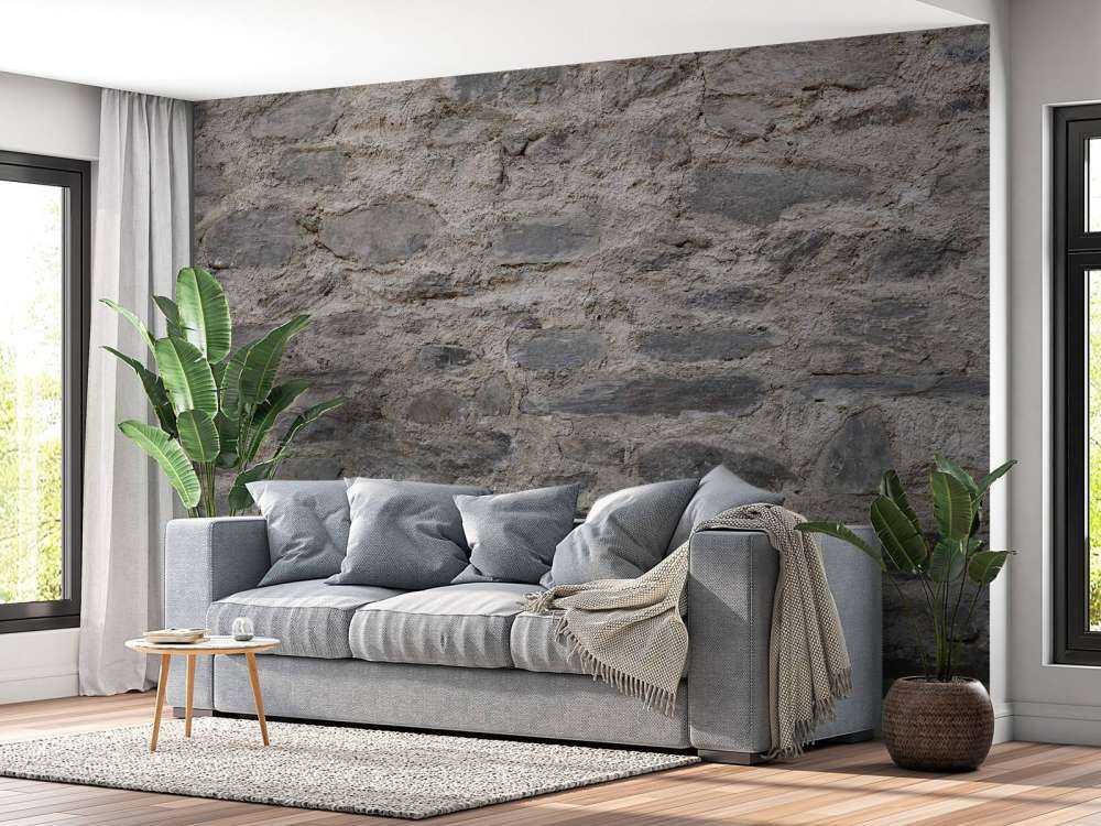 Wall with rough stones