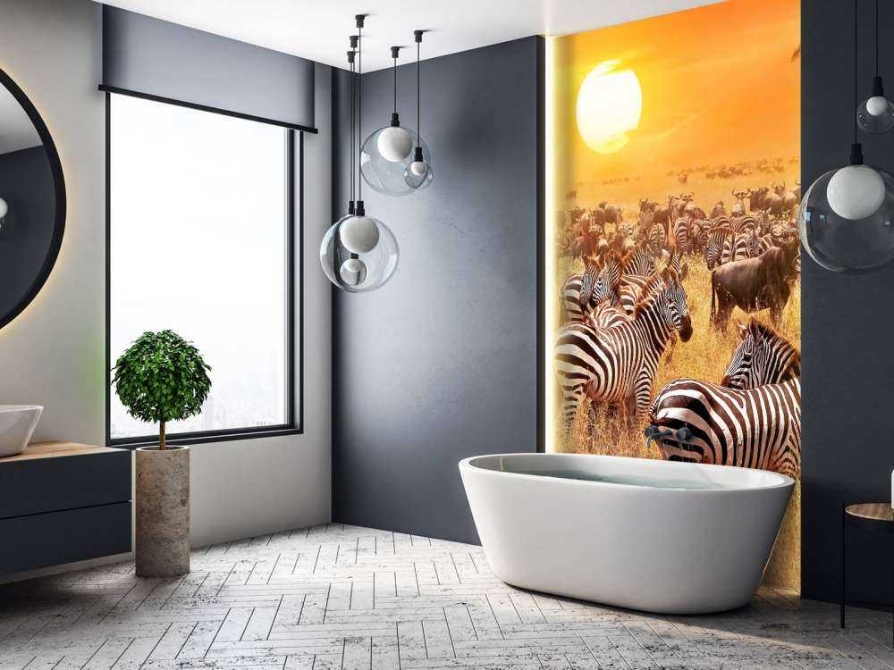 Savanna sun with zebras