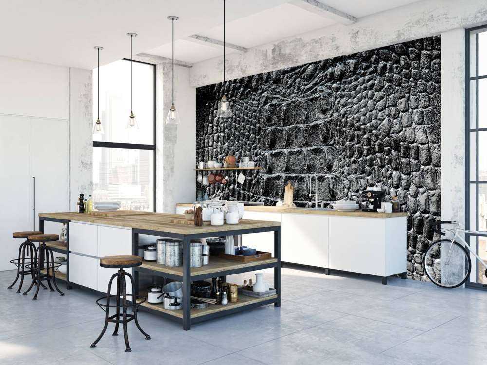 Crocodile skin in black