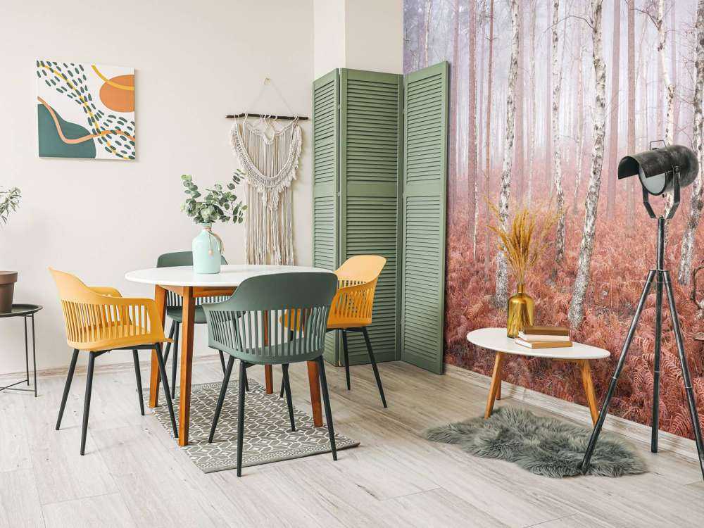 Deserted foggy forest