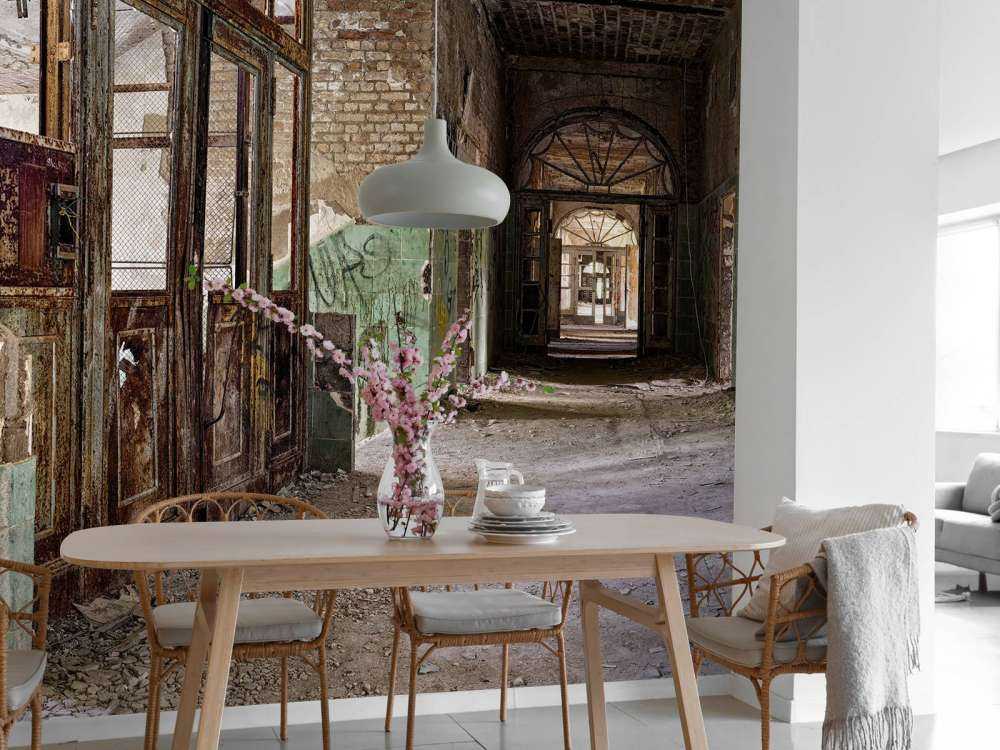 Stairwell in abandoned building