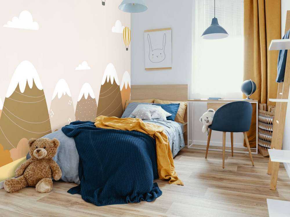 Hot air balloons with mountains