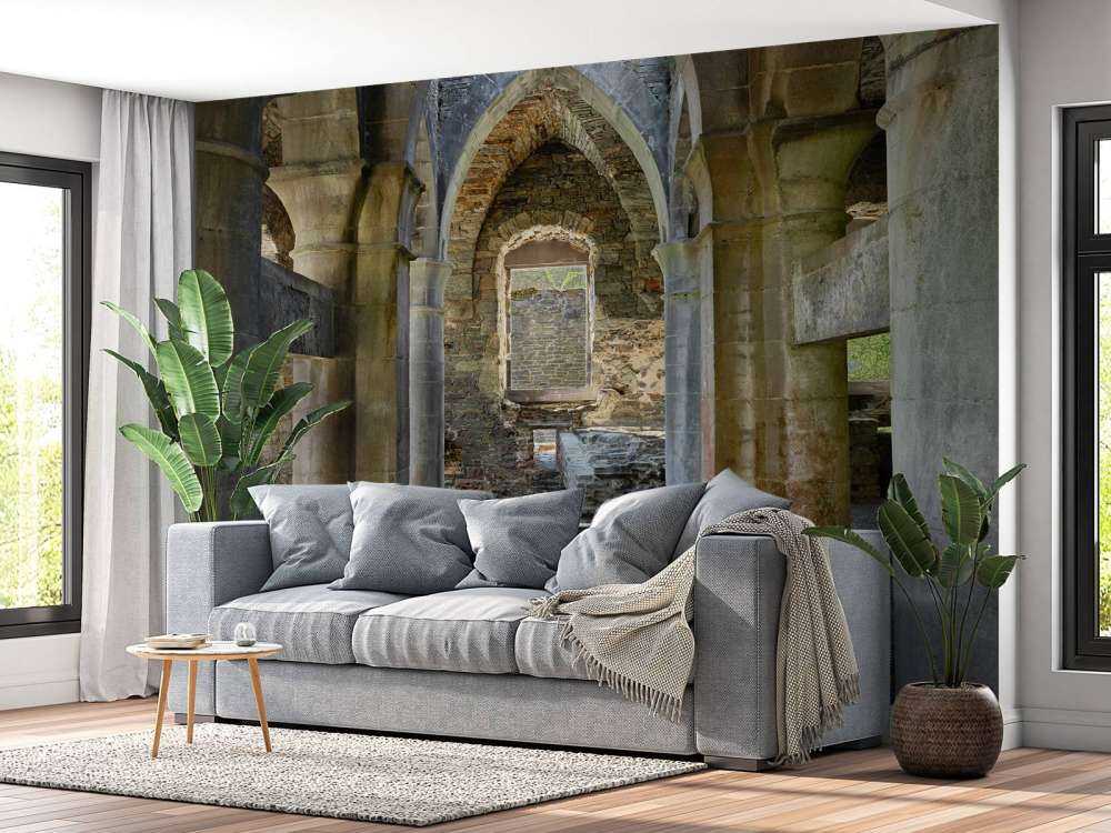 Abandoned building with arches