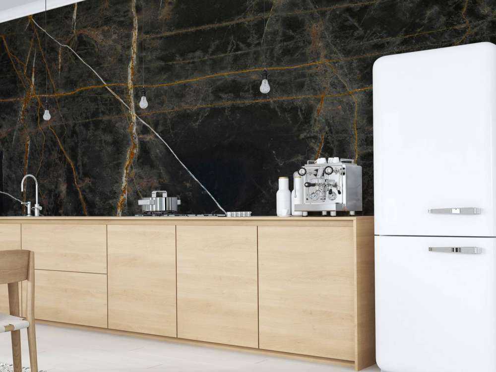 Black marble with copper tones