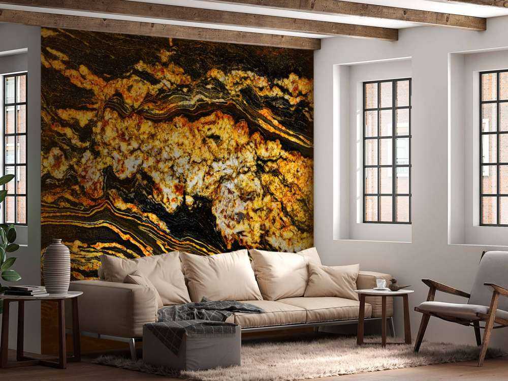 Black gold coloured marble