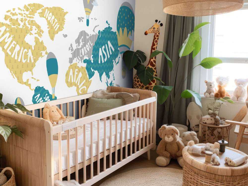 World map with balloons