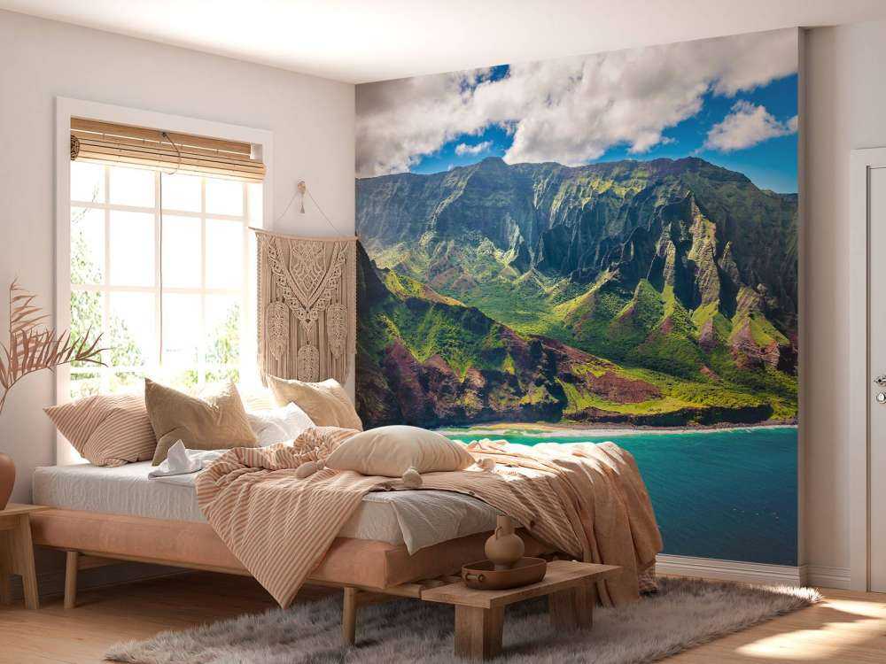 Mountains along the coast