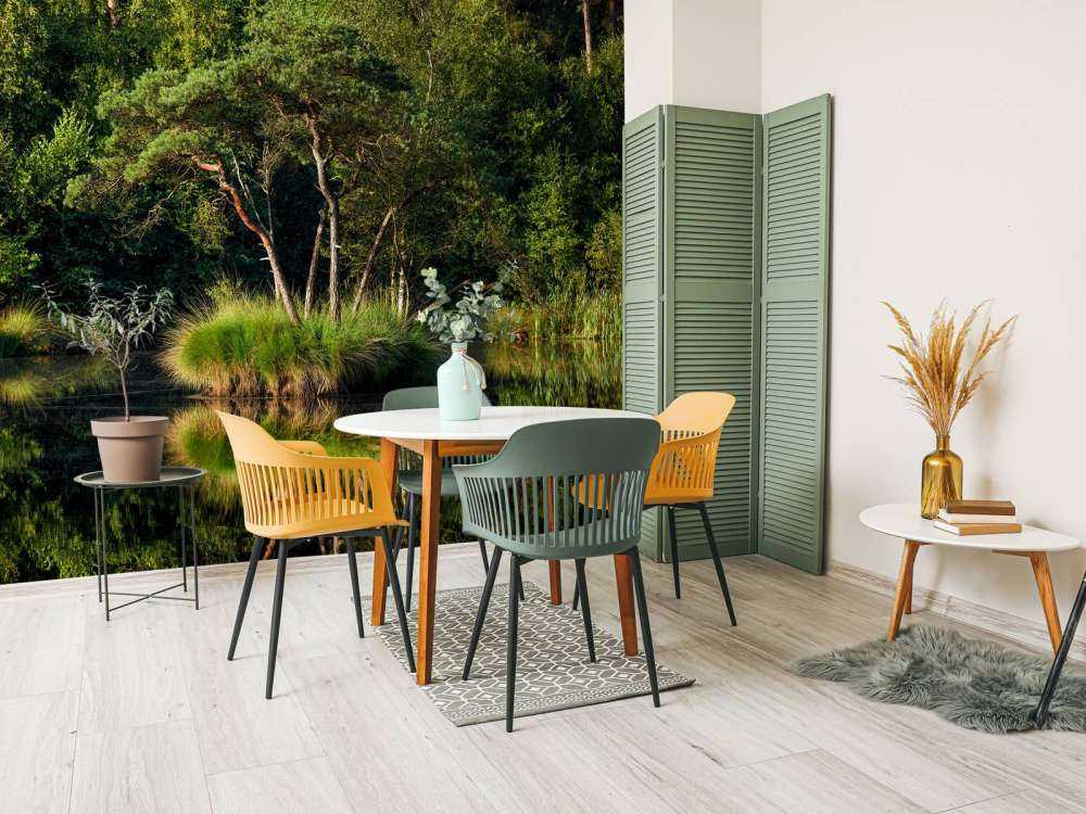 Island in forest lake