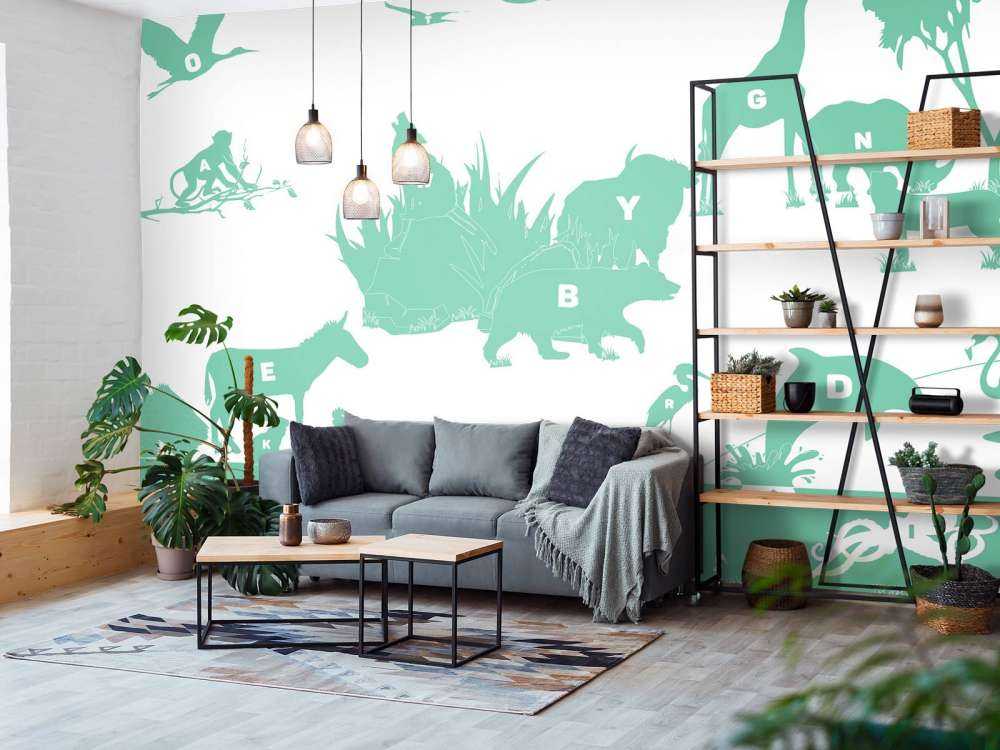 Animal alphabet, green