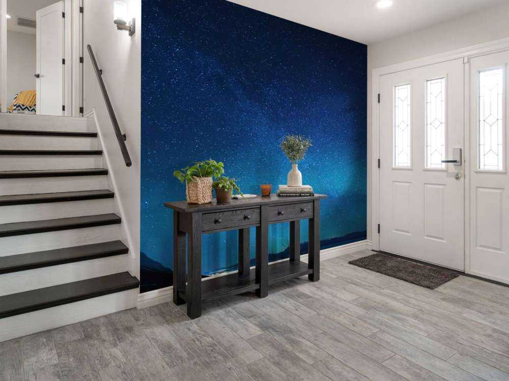 Starry sky with northern lights