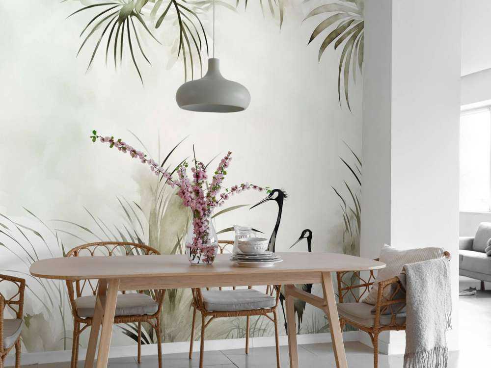 Cranes in Field Green