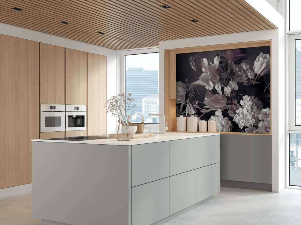 Bouquet with purple tulips