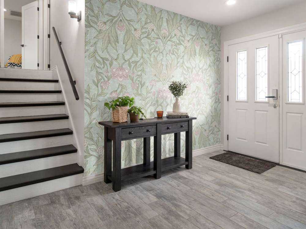 Morris floral damask - mint green