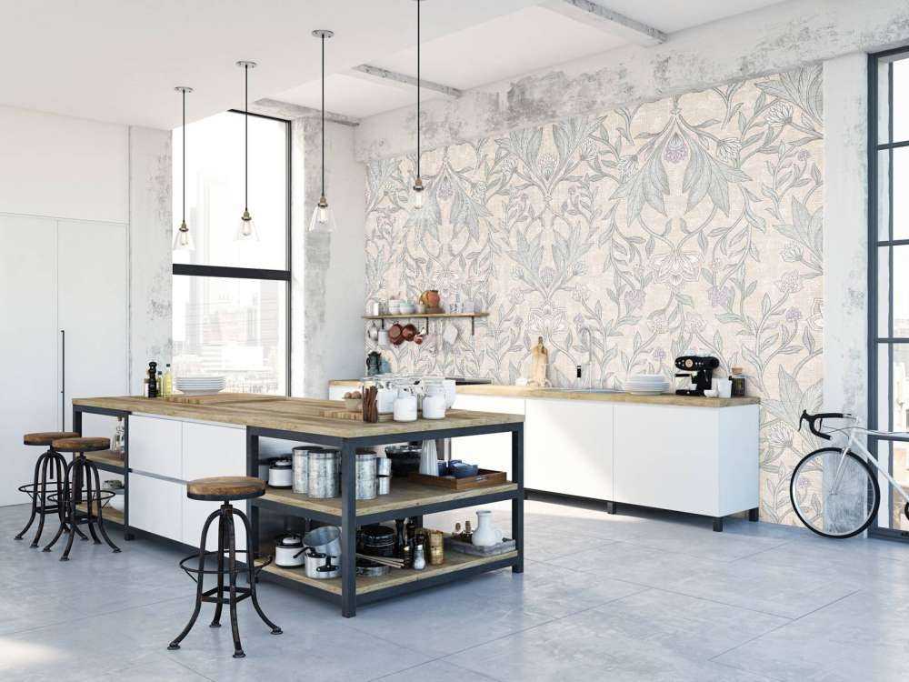 Morris florals damask - neutral beige