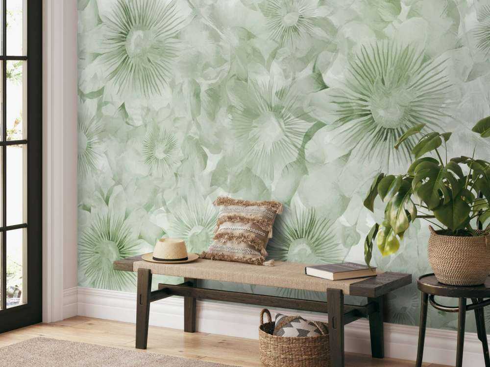 Botanical Watercolor Elegance Field Green