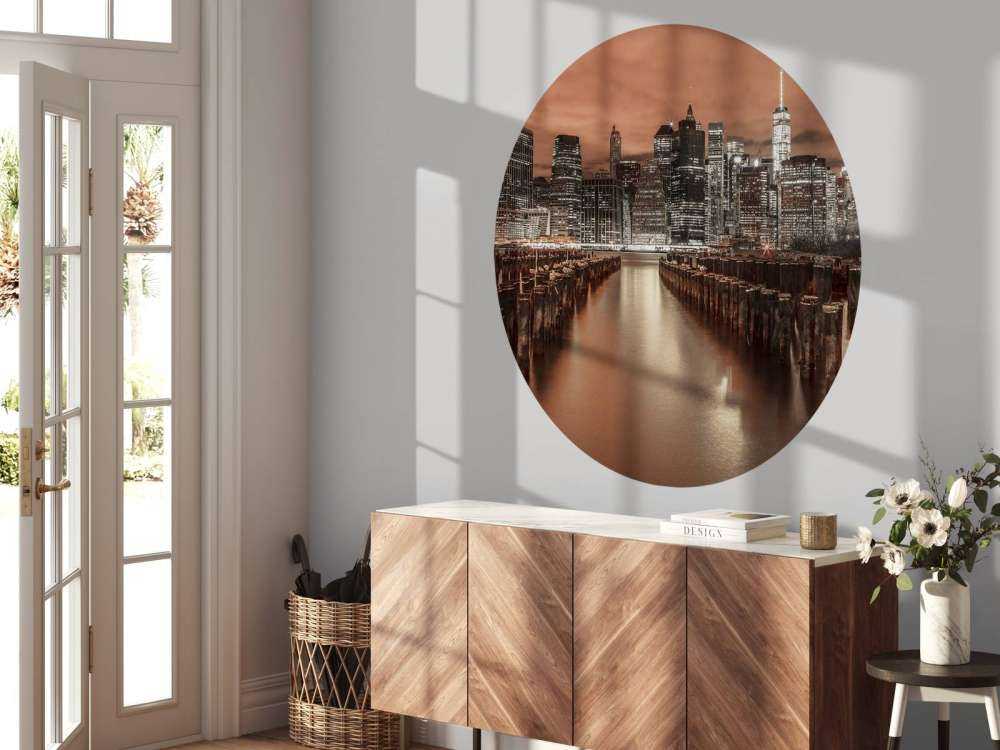 Manhattan skyline with breakwaters