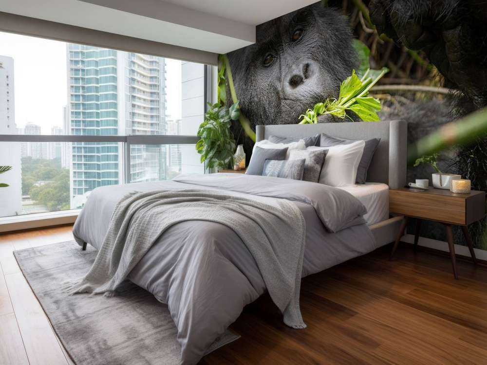 Gorilla between the branches