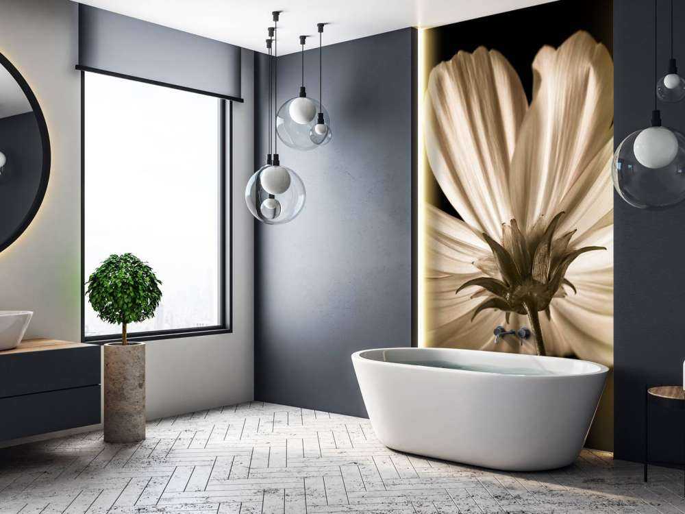 Cosmos flower from below