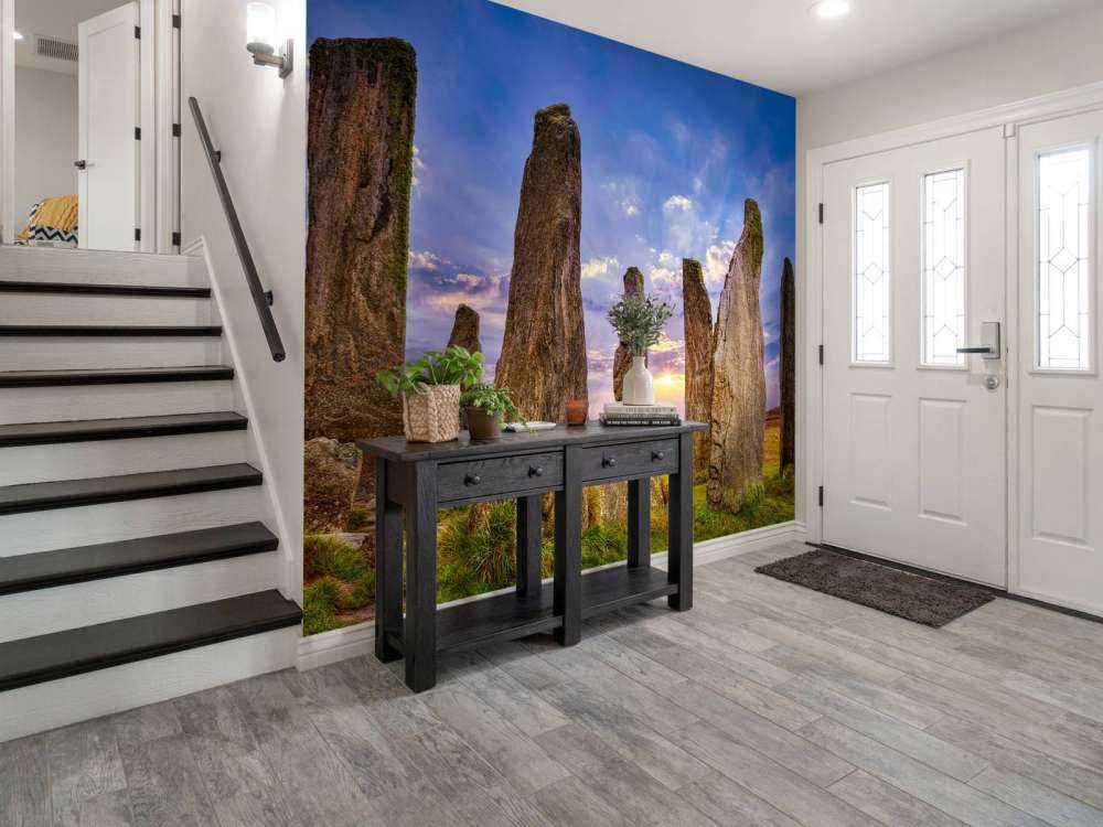 Standing stones at sunset