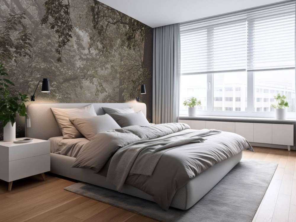 Path through misty forest