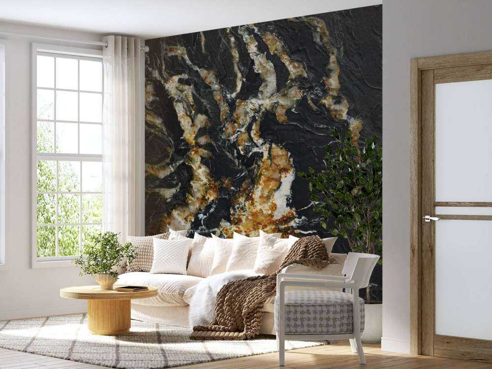 Black marble with light structure