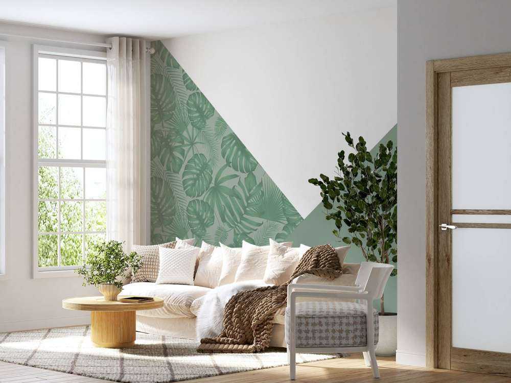 Triangles with jungle pattern