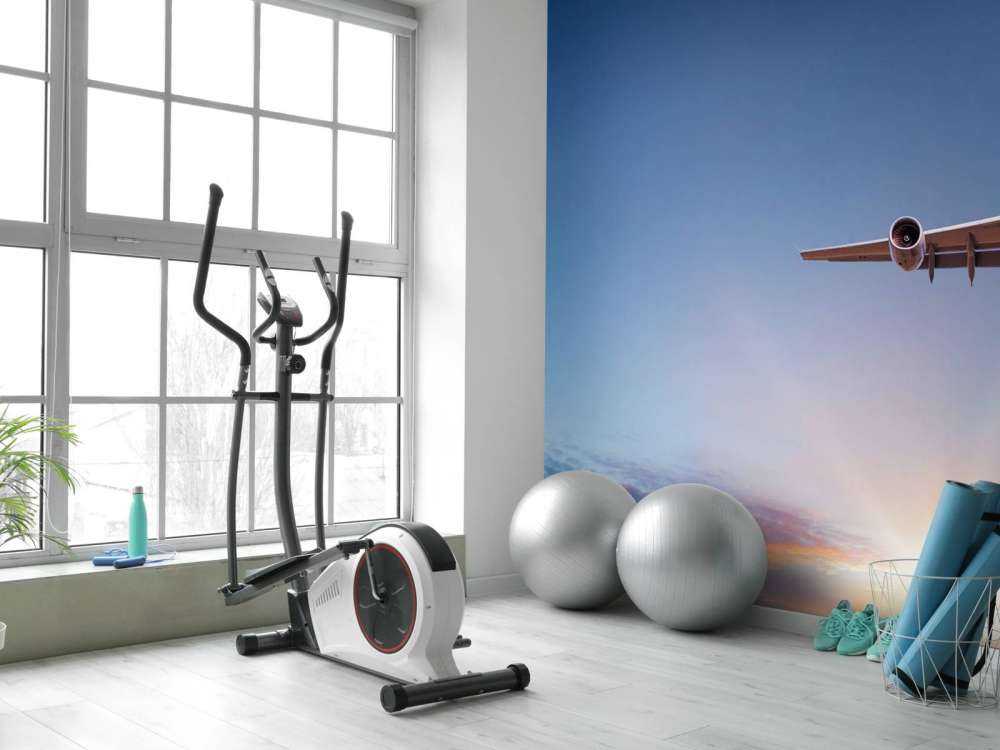 Airplane with beautiful sun