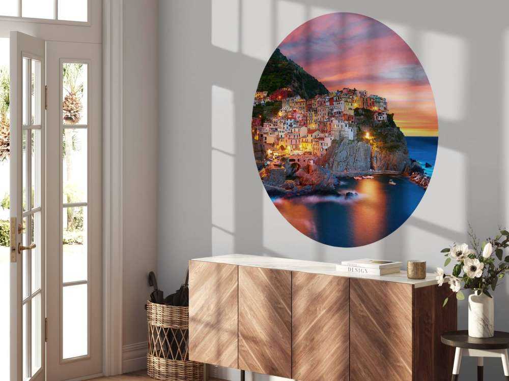 Italian town at sunset