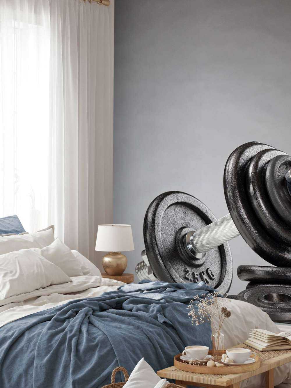 Dumbell with black discs