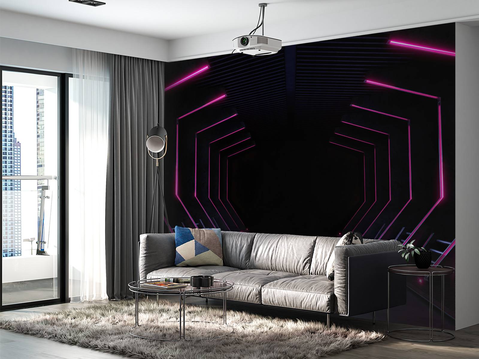 Luminous 3D hallway