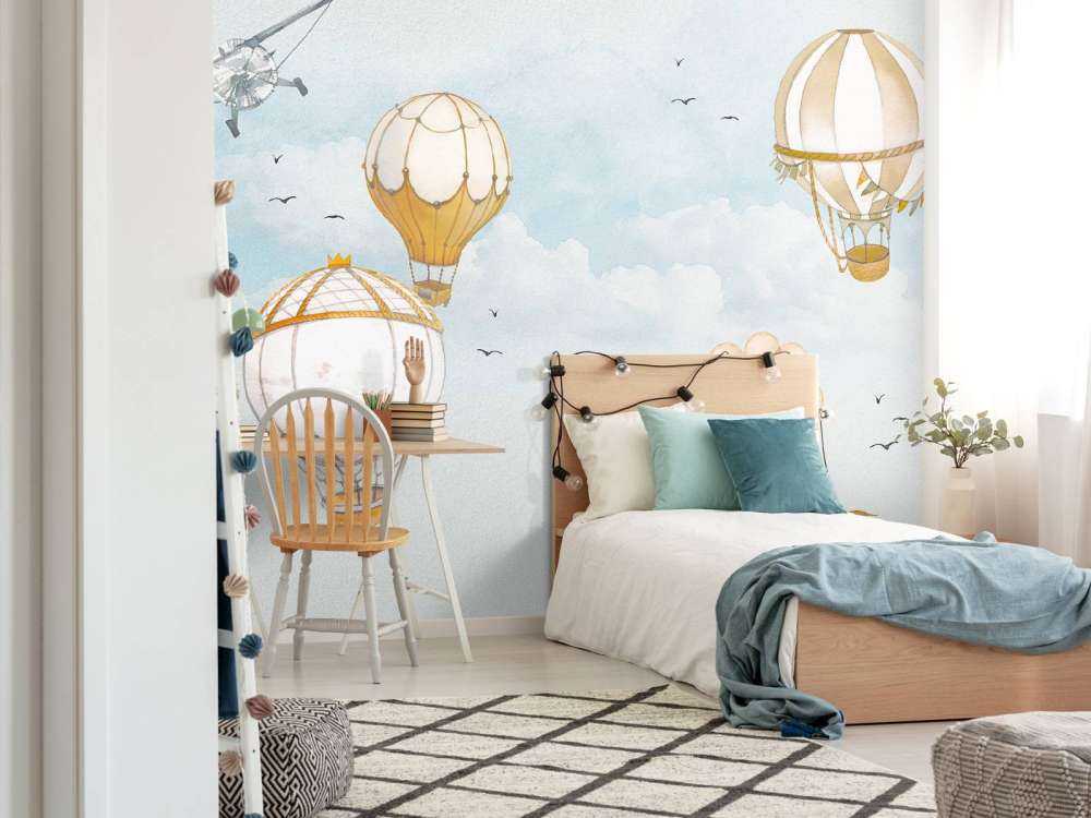 Hot air balloons watercolour