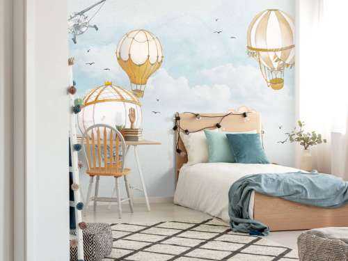 Hot air balloons watercolour
