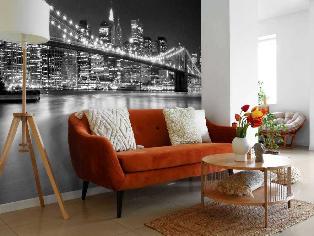 Brooklyn Bridge in zwart-wit