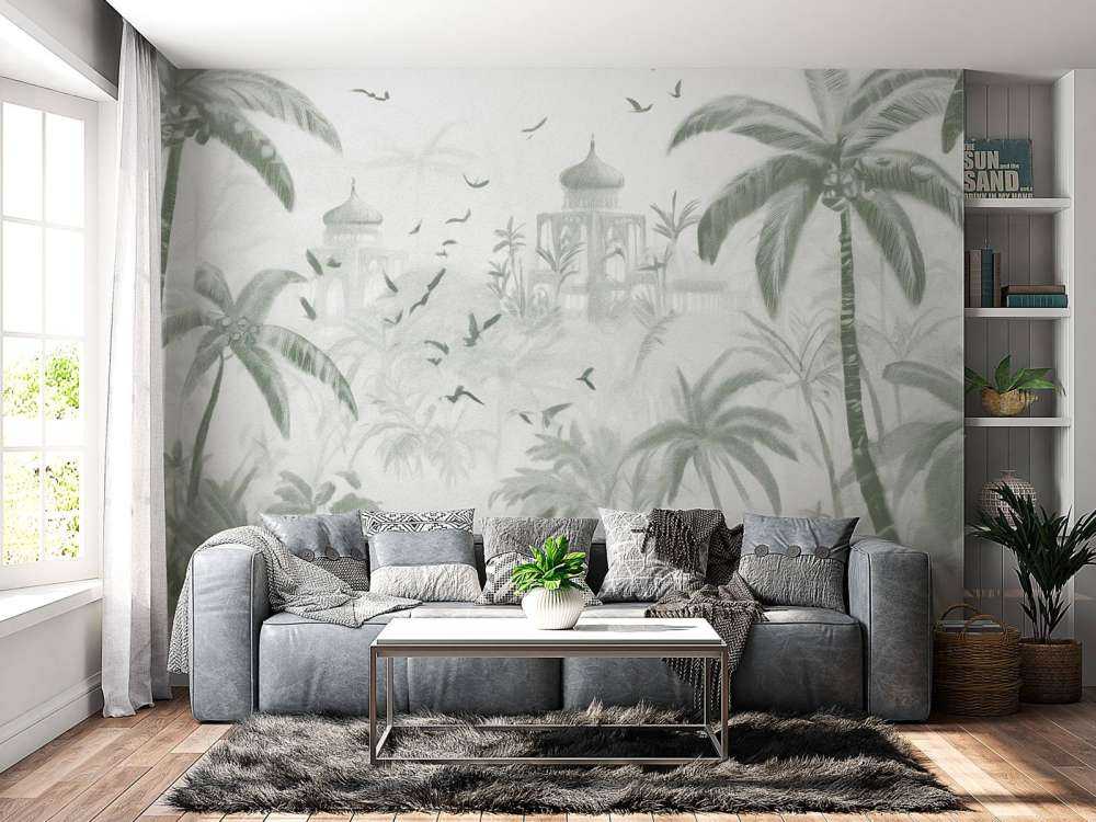 Oriental Garden at Dawn, green