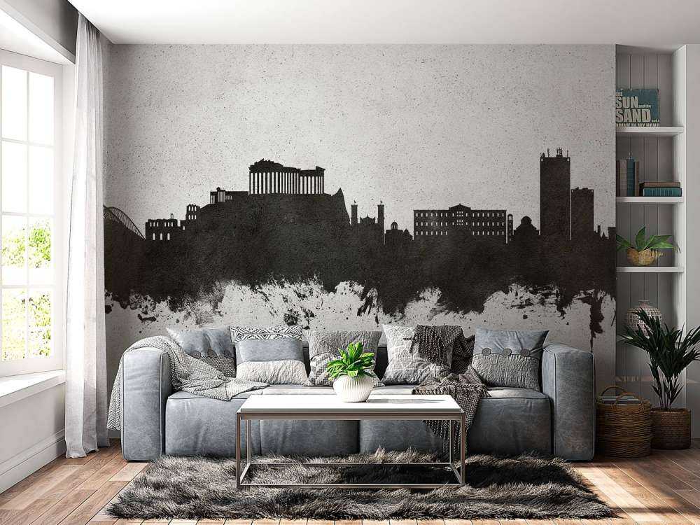 Watercolor skyline, Athens